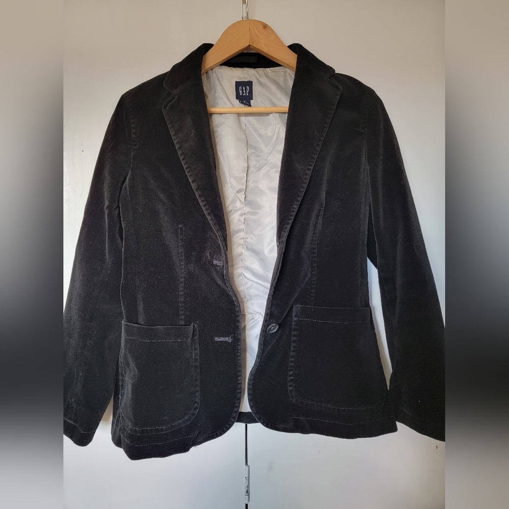 Gap black velvet blazer 6